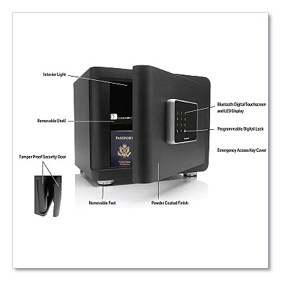 Honeywell Bluetooth Smart Safe with Touch Screen, 15 x 11.8 x 11.8, 0.97 cu ft, Black (HWL5403)