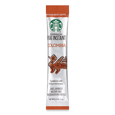 Starbucks VIA Ready Brew Coffee, Colombia, 1.4 oz Packet, 8/Pack (SBK12407839)