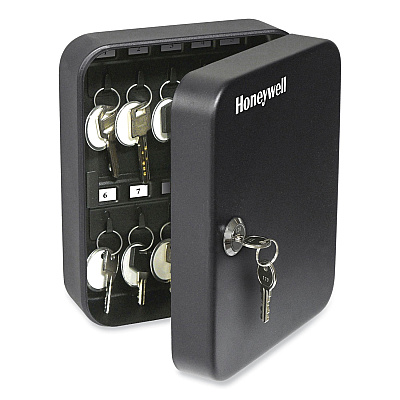 Honeywell 24-Slot Key Box, 6.3 x 2.9 x 7.8, Steel, Black (HWL6105)
