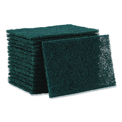 Boardwalk Heavy-Duty Scour Pad, 6 x 9, Green 15/Carton (BWK186)