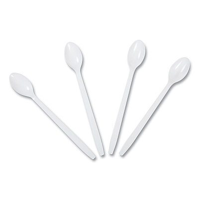 AmerCareRoyal Polypropylene Cutlery, Soda Spoon, 7.87", White, 1,000/Carton (RPPP2303W)