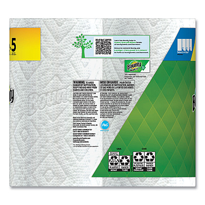 Bounty Select-a-Size Kitchen Roll Paper Towels, 2-Ply, White, 6 x 11, 113 Sheets/Roll, 2 Double Plus Rolls/Pack, 4 Packs/Carton (PGC08362)