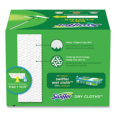 Swiffer Dry Refill Cloths. 8 x 10.4, White, 32 Box, 4 Boxes/Carton (PGC83059)
