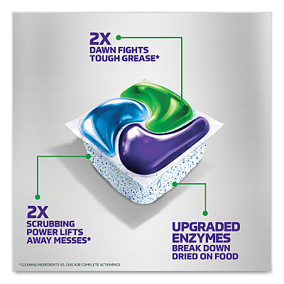 Cascade Platinum Plus ActionPacs Dishwasher Detergent Pods, Fresh Scent, 20.7 oz Tub, 38/Tub, 6/Carton (PGC06157)