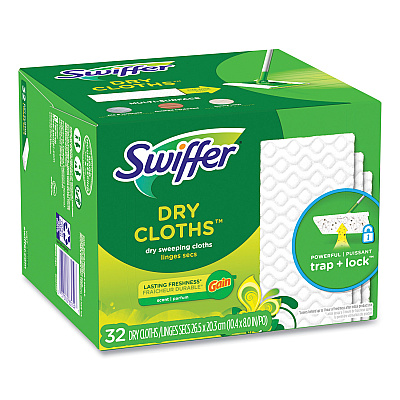 Swiffer Dry Refill Cloths. 8 x 10.4, White, 32 Box, 4 Boxes/Carton (PGC83059)