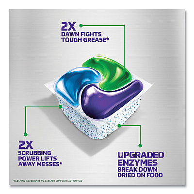 Cascade Platinum Plus ActionPacs Dishwasher Detergent Pods, 1.46 oz Bag, 3 Pods/Bag, 30 Bags/Carton (PGC08652)