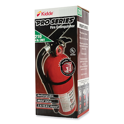 Kidde Pro 210 Fire Extinguisher, 2-A, 10-B:C, 4 lb (KID21005779)