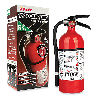 Kidde Pro 210 Fire Extinguisher, 2-A, 10-B:C, 4 lb (KID21005779)