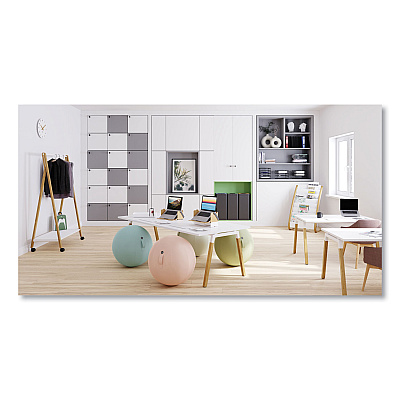 Alba Literature Floor Display Rack, 22.8 x 19.69 x 36.61, White/Woodgrain (ABADDEXPO8WBC)