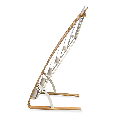 Alba Literature Floor Display Rack, 19.68 x 13.38 x 36.61, White/Woodgrain (ABADDEXPO6WBC)