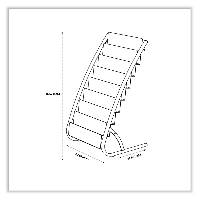 Alba Literature Floor Display Rack, 22.8 x 19.69 x 36.61, White/Woodgrain (ABADDEXPO8WBC)