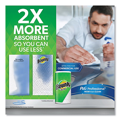 Bounty Kitchen Roll Paper Towels, 2-Ply, White, 10.5 x 11, 87 Sheets/Roll, 4 Triple Rolls/Pack, 6 Packs/Carton (PGC06109)