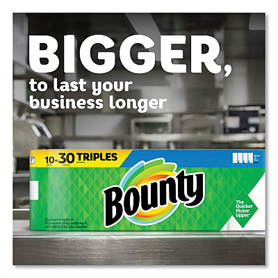 Bounty Kitchen Roll Paper Towels, 2-Ply, White, 10.5 x 11, 87 Sheets/Roll, 4 Triple Rolls/Pack, 6 Packs/Carton (PGC06109)