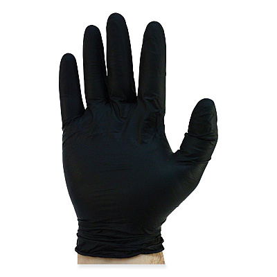 Safety Zone ProGuard Powder Free Nitrile Gloves, Large, Black, 100/Box (SZNGNPRLGBK)