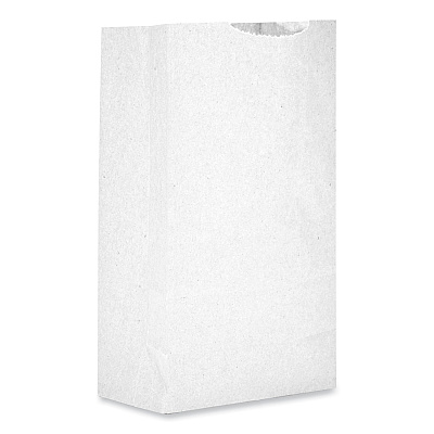 General Grocery Paper Bags, #2 Size, 4.31" x 2.44" x 7.88", White, 500/Bundle (BAGGW2500)