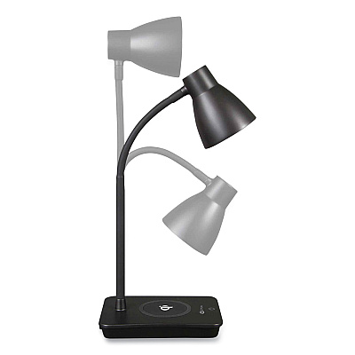 OttLite Wellness Series Infuse LED Desk Lamp with Wireless and USB Charging, 15.5" High, Black (OTTCSA26KUQSHPR)