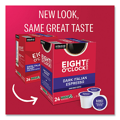 Eight O'Clock Dark Italian Espresso Coffee K-Cups, 24/Box (GMT6408)