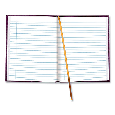 Blueline Executive Notebook with Ribbon Bookmark,1 Subject, Medium/College Rule, Grape Cover, (75) 10.75 x 8.5 Sheets (REDA1095)