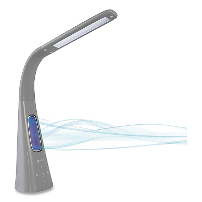 OttLite Cool Breeze Fan Lamp, 15" to 26.5" High, Gray (OTTF261G9SHPR)