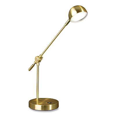 OttLite Wellness Series Direct LED Desk Lamp, 4" to 18" High, Brass (OTTCS01BS9SHPR)