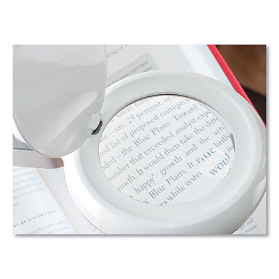 OttLite Space-Saving LED Magnifier Desk Lamp, 14" High, White (OTTG97WGCFFP)