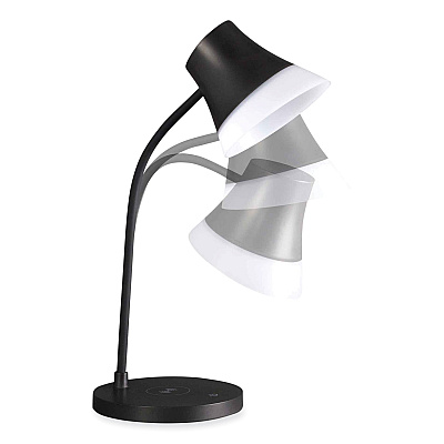 OttLite Wellness Series Shine LED Desk Lamp, 12" to 17" High, Black (OTTCS03KQISHPR)