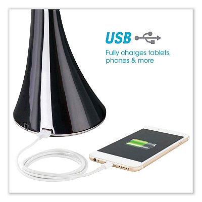 OttLite Wellness Series Swerve LED Desk Lamp, 23.25" High, Black (OTTCSN34KCCSHPR)
