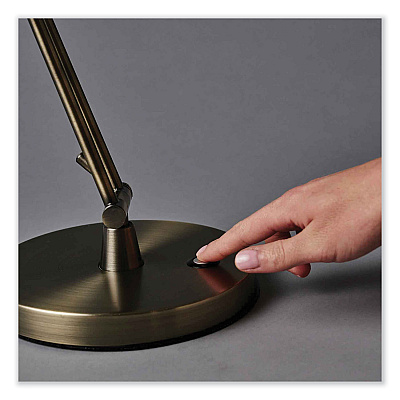 OttLite Wellness Series Refine LED Desk Lamp, 27" High, Antiqued Brass (OTTF1D83BR9SHPR)