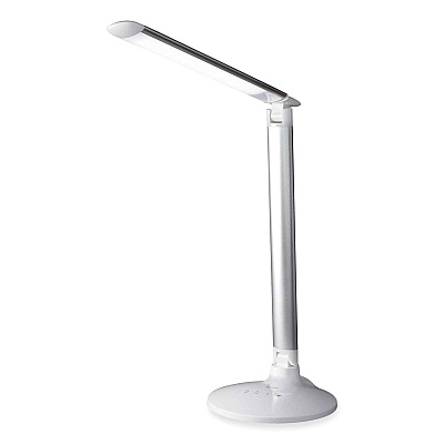 OttLite Wellness Series Command LED Desk Lamp with Voice Assistant, 17.75" to 29" High, Silver (OTTCS59029SHPR)