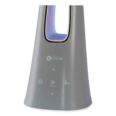 OttLite Cool Breeze Fan Lamp, 15" to 26.5" High, Gray (OTTF261G9SHPR)