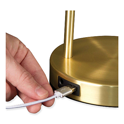 OttLite Wellness Series Direct LED Desk Lamp, 4" to 18" High, Brass (OTTCS01BS9SHPR)