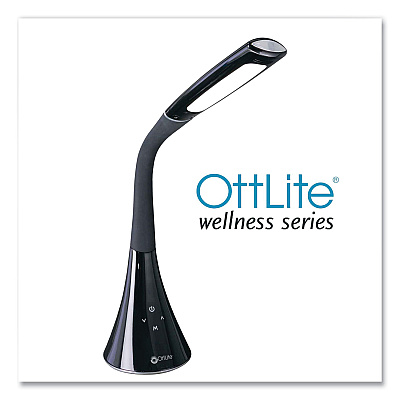OttLite Wellness Series Swerve LED Desk Lamp, 23.25" High, Black (OTTCSN34KCCSHPR)