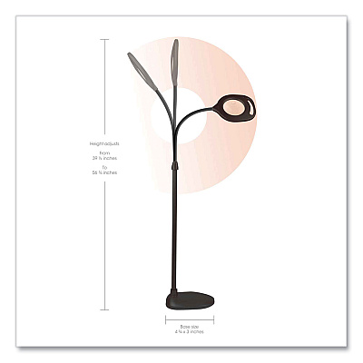 OttLite 2-in-1 LED Magnifier Floor and Table Light, 39.5" High, Black (OTT438PN9)