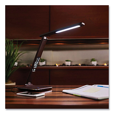 OttLite Wellness Series Renew LED Desk Lamp, 23" High, Brown (F1DY8BW9SHPR)
