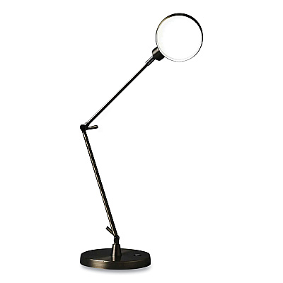 OttLite Wellness Series Refine LED Desk Lamp, 27" High, Antiqued Brass (OTTF1D83BR9SHPR)
