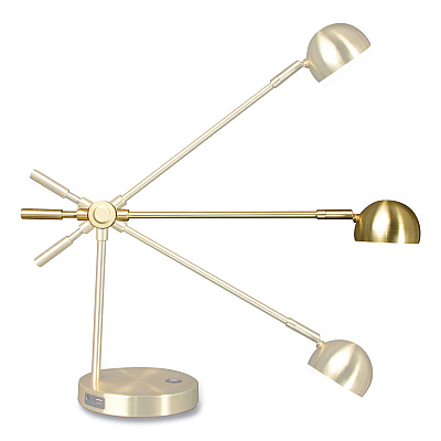 OttLite Wellness Series Direct LED Desk Lamp, 4" to 18" High, Brass (OTTCS01BS9SHPR)