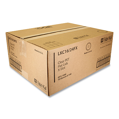Fabri-Kal Greenware Cold Drink Lids, X-Slot, Fits 16 oz to 24 oz Cup, Clear, 1,000/Carton (FABLKC1624FX)