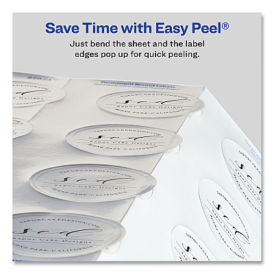 Avery Round Labels, Inkjet Printers, 2" dia, Silver, 12/Sheet, 8 Sheets/Pack (AVE22824)