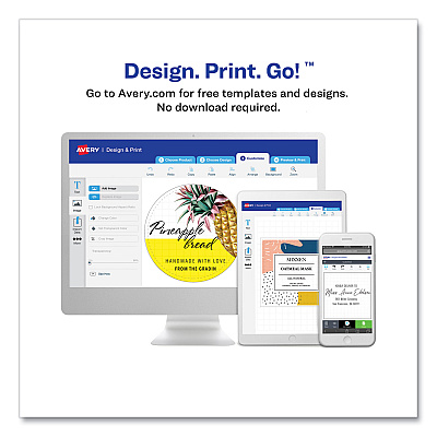 Avery Textured Arched Print-to-the-Edge Labels, Laser Printers, 4.75 x 3.5, White, 4/Sheet, 10 Sheets/Pack (AVE22826)