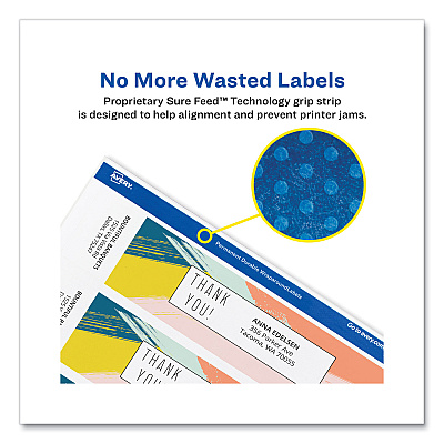 Avery Rectangle Labels, Inkjet/Laser Printers, 7.85 x 1.75, Textured White, 5/Sheet, 10 Sheets/Pack (AVE22838)