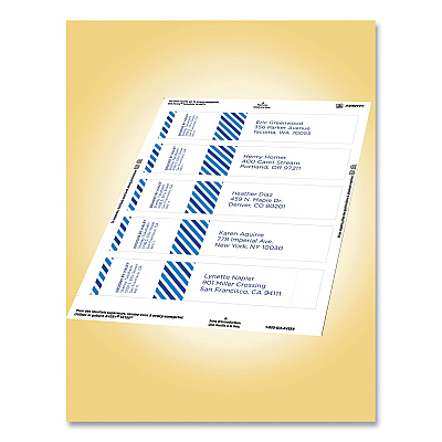 Avery Rectangle Labels, Inkjet/Laser Printers, 7.85 x 1.75, Textured White, 5/Sheet, 10 Sheets/Pack (AVE22838)