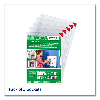Tarifold Kang Magnetic Closure Repositionable Pocket, 14 x 11, Clear Frame, 5/Pack (TFIP194750)