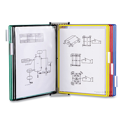 Tarifold Wall Unit Magnetic Starter Set, 10 Sections, 20-Sheet Capacity, Gray (TFIW291M)