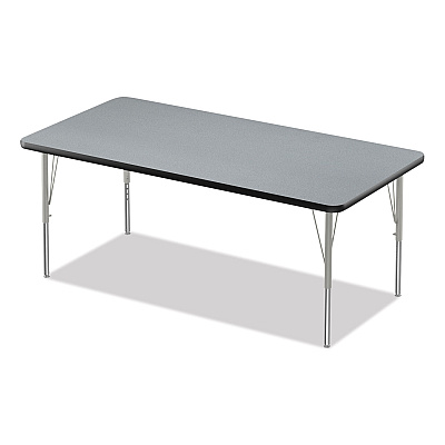 Correll Adjustable Activity Table, Rectangular, 60" x 30" x 19" to 29", Granite Top, Black Legs, 4/Pallet (CRL3060TF15954P)