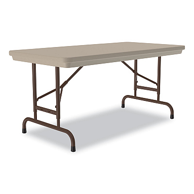 Correll Adjustable Folding Table, Rectangular, 48" x 24" x 22" to 32", Mocha Granite Top, Brown Legs, /Pallet (CRLRA2448244P)