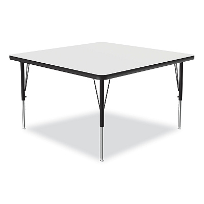 Correll Markerboard Activity Tables, Square, 48" x 48" x 19" to 29", White Top, Black Legs, 4/Pallet (CRL4848DE80954P)