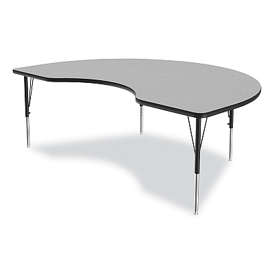 Correll Adjustable Activity Tables, Kidney Shaped, 72" x 48" x 19" to 29", Gray Top, Black Legs, 4/Pallet (CRL4872TF1595K4)