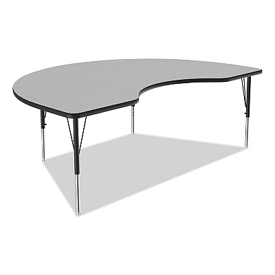 Correll Adjustable Activity Tables, Kidney Shaped, 72" x 48" x 19" to 29", Gray Top, Black Legs, 4/Pallet (CRL4872TF1595K4)