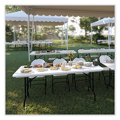 Correll Adjustable Folding Table, Rectangular, 48" x 24" x 22" to 32", Gray Granite Top, Black Legs, 4/Pallet (CRLRA2448234P)