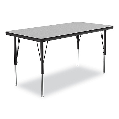 Correll Adjustable Activity Table, Rectangular, 48" x 24" x 19" to 29", Granite Top, Black Legs, 4/Pallet (CRL2448TF1595K4)